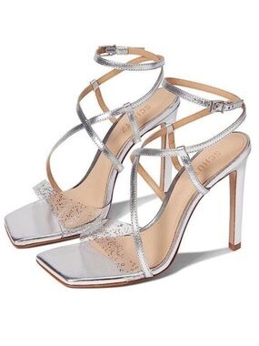 SCHUTZ Silver Strappy High Heel Sandals